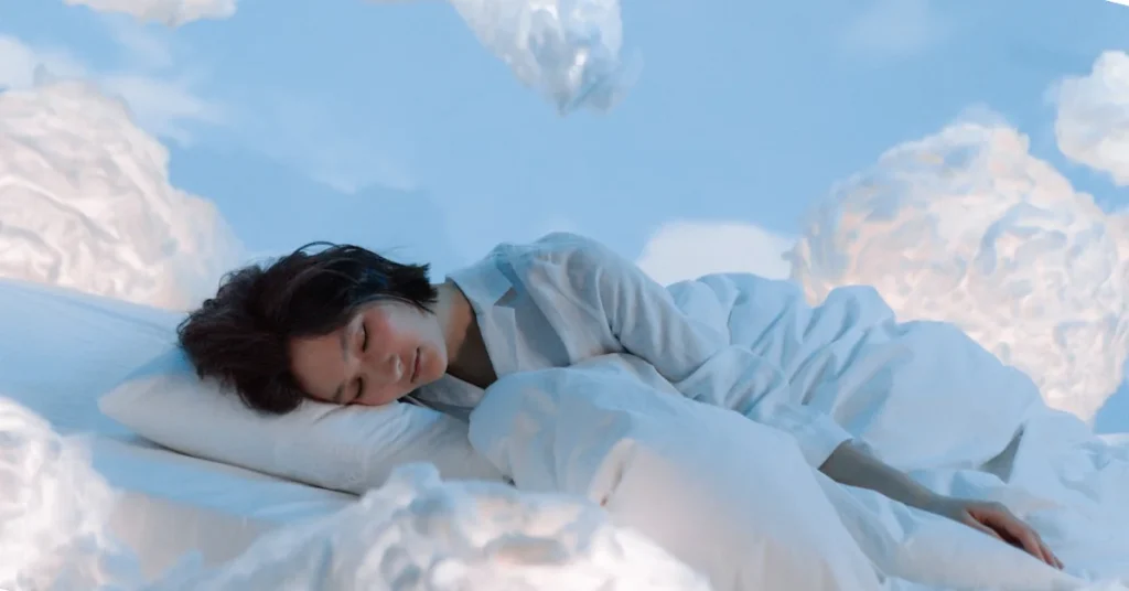 personne dormant sur un lit incliné ayant un sommeil profond et réparateur