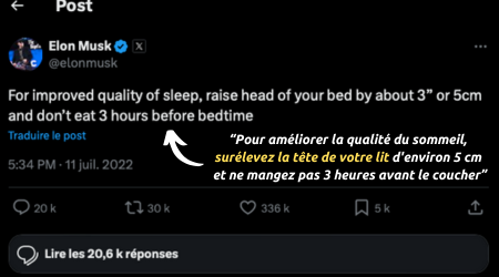 Elon Musk nous conseille de dormir sur un lit incline. Comment incliner son lit?