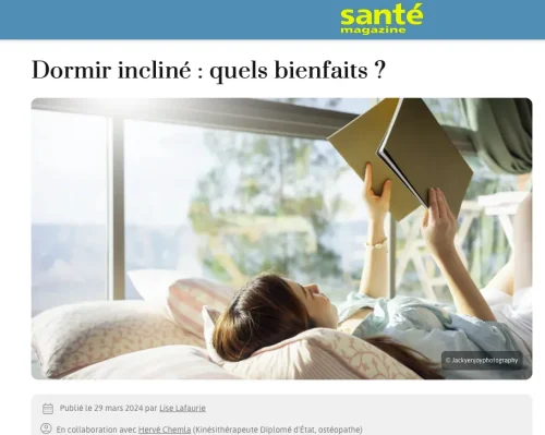 Lien vers l'article de Santé Magazine qui parle de la thérapie du Lit Incliné